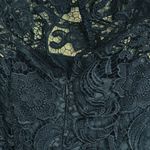 Adrianna Papell Blue Lace Floral Cap Sleeve Cocktail Sheer Short Dress Sash sz 2 Photo 9