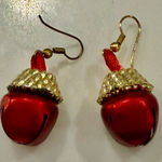 Fun Christians Red and Gold Jingle Bell Earrings Photo 0