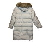 Michael Kors Women's Beige Down Puffer Coat Fur Hood Side Zip Pockets Long Lare Photo 3
