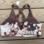 Aerie NWT  small brown spotted tie dye sports bra medium support Photo 5