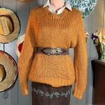 Charlotte Russe  M Burnt Yellow Open Knit Pullover Soft Acrylic Sweater Photo 1