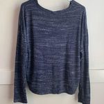 Nordstrom  Lingerie Dark Blue Heathered V-Neck Long Sleeve Shirt Photo 1