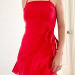 Princess Polly  Red Kiribati Mini Wrap Dress Photo 4