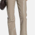 Citizens of Humanity Isola Patent Leather Crop Bootcut Pants Cashew Tan 34 Photo 0