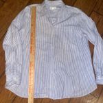 Gap  woman’s blue and white striped button up shirt size large  Photo 1