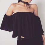 Swoon Boutique Off the shoulder black flowy top Photo 1