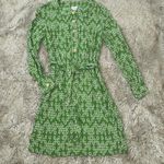 Jaclyn Smith  Gold Half Button Shirt Dress Green Size Medium Photo 0