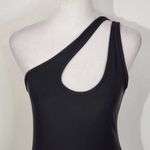 We Wore What  Black Asymmetrical Bodysuit NWT Size Small Revolve Black Bodysuit Photo 1