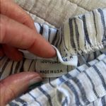 Bryn Walker 100% Linen white blue stripe Lagenlook Boho Wide Leg Pants L Photo 5