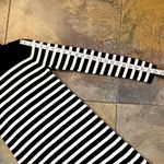 Vince Camuto Black and White Striped Turtleneck Sweater Dress Medium Photo 3