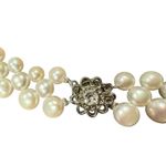 Vintage Cultured Pearl Woven Necklace 16.75” Silver Tone Clasp Bridal Jewelry White Photo 6