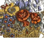 Visba Stoffels Swiss Silk Pocket Square Flower Wagon Vintage Hanker Photo 3