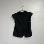 Mcguire  Barrett Black Sorbonne Ruffle Linen Blend Top Sz S Photo 8