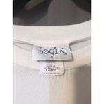 Logix Women's Large Sweater, Vintage Floral Embroidered Beaded Sweater, Flower White Size 12 Photo 2