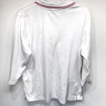 Vintage 80s 3/4 Sleeve Collared White Shirt with Pink Giraffe Logo and Trim Size 1X Photo 2