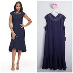 Maggy London  Embellished Celeste Flounce Dress in Navy Photo 1