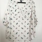 Torrid Harper Pullover Blouse Happy Hour Skull White Pineapple Photo 2