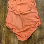 Mosmann Australia One Piece Swimsuit Sz Medium Shimmer Orange Deep Vneck Photo 12