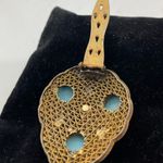 Vintage Art Deco Gold Filagree Antique Pearl Dress Fur Clip, Double Prong Pin Photo 2