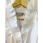 Harshman White Bonnie Ruffle Cotton Poplin Button Up Blouse Size Small Photo 5