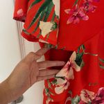 Skies Are Blue Floral Cut Out Tropical Red Hibiscus Dress - XL Photo 5