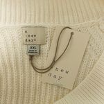 A New Day A.N.D. Ivory Knit V Neck Pullover Chunky Sweater Long Sleeve NWT XXL Photo 7