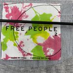 Free People Beaded Cotton Jacket Seersucker Navy Orange Boho Preppy Womens 2 Photo 6