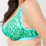 Cacique High Apex Plunge Animal Kelly Green Bra Photo 1