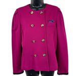 Vintage Manikin Fusia Double Breasted Crewneck Blazer Size 4 Red Size M Photo 0