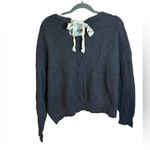 ZARA Charcoal Knit Tie Back Sweater Photo 1