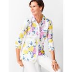 Talbots  Classic Cotton Shirt Floral Bouquet Size 2X Button Down Preppy Bloomcore Photo 4