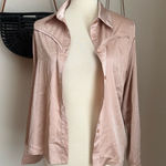 Kittenish Silk Fringe Long Sleeve Button Blouse, Size XS Photo 0