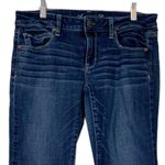 American Eagle  AEO Dark Wash Skinny Crop Raw Hem Mid Rise Jeans Size 8 Short Photo 2