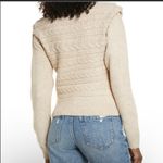 BLANK NYC  Cream Oatmeal Horizontal Cable Knit Crewneck Sweater XS NWT Photo 1