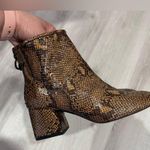 Bershka  Snake Skin Chunky Heel Boots Size 37 EU 7 US Photo 0