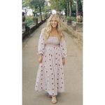 Free People  Dahlia Embroidered Maxi Dress in Frost Lavender Combo Size X-Small Photo 10