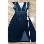 Saylor  black Alexandra Velvet & Lace V-Neck Dress size L Photo 4