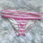 Victoria's Secret 🆕 Victoria’s Secret Hot Pink Striped Fold Over Bikini Swimsuit Bottoms Small Photo 0