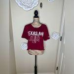 PINK - Victoria's Secret  by 5th & Ocean Texas A&M Maroon Cropped TShirt Sz M Photo 1