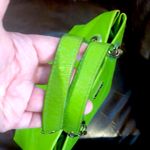 Kate Spade Lime Green Ostrich Leather Three Pocket Silver Chain Shoulder Bag Photo 15