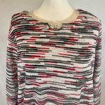 Allison Daley  black red and white jewel neckline hardware sweater top size 1X Photo 2