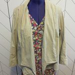 Lane Bryant  Women’s Plus Size 26 Beige Linen Open Front Draped Cardigan Jacket Photo 0