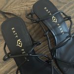 Katy Perry black irisia strappy wooden block wedge heel sandal Matte Black Photo 5