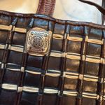 Brighton  Brown Leather Woven‎ Tote Bag Handbag Purse Designer Fashion Photo 3