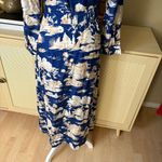 J MCLAUGHLIN Kahlo Silk Blend Belted Shirt Midi Dress Blue Imperial Toile Small Photo 6