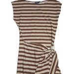 NWT Polo Ralph Lauren Striped Jersey Wrap Tee Midi in Brown Stripe Dress S Photo 1