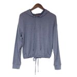 Wildfox  Hooded Pullover Drawstring Waist Open Back Gray Blue‎ Size Medium New Photo 3