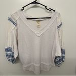We The Free Free People  White Bubble Tee Top Photo 2