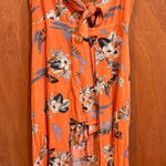 Pull &‎ Bear orange tropical one piece shorts romper size xl Photo 0
