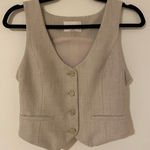 Aritzia Wilfred Button Down Vest Top Sleeveless Oatmeal Tan Neutral EUC Wool 0 Photo 0
